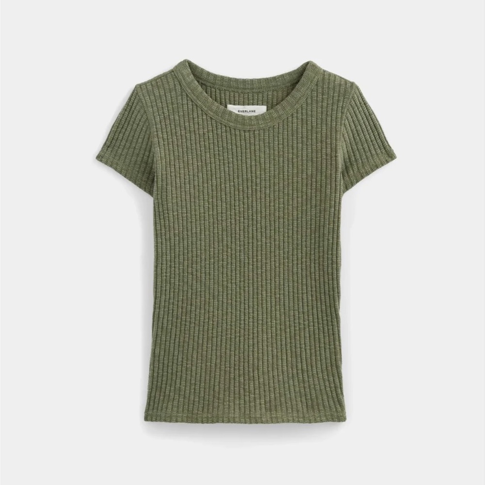 Everlane The Cozy Rib Tee Kalamata size M NWT